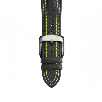 Black Leather Strap with Double Stitching