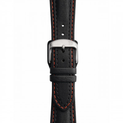 Black Leather Strap with Double Stitching