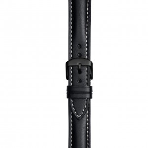 Black Leather Strap with Single Stitching