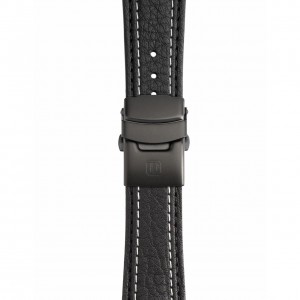 Black Leather Strap with Double Stitching – Deployment Buckle